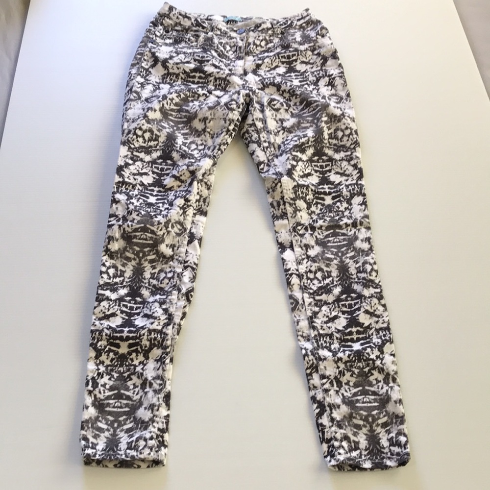 KOOKAI womens 38 high rise skinny stretch jeans black grey white zip front - Picture 10 of 16